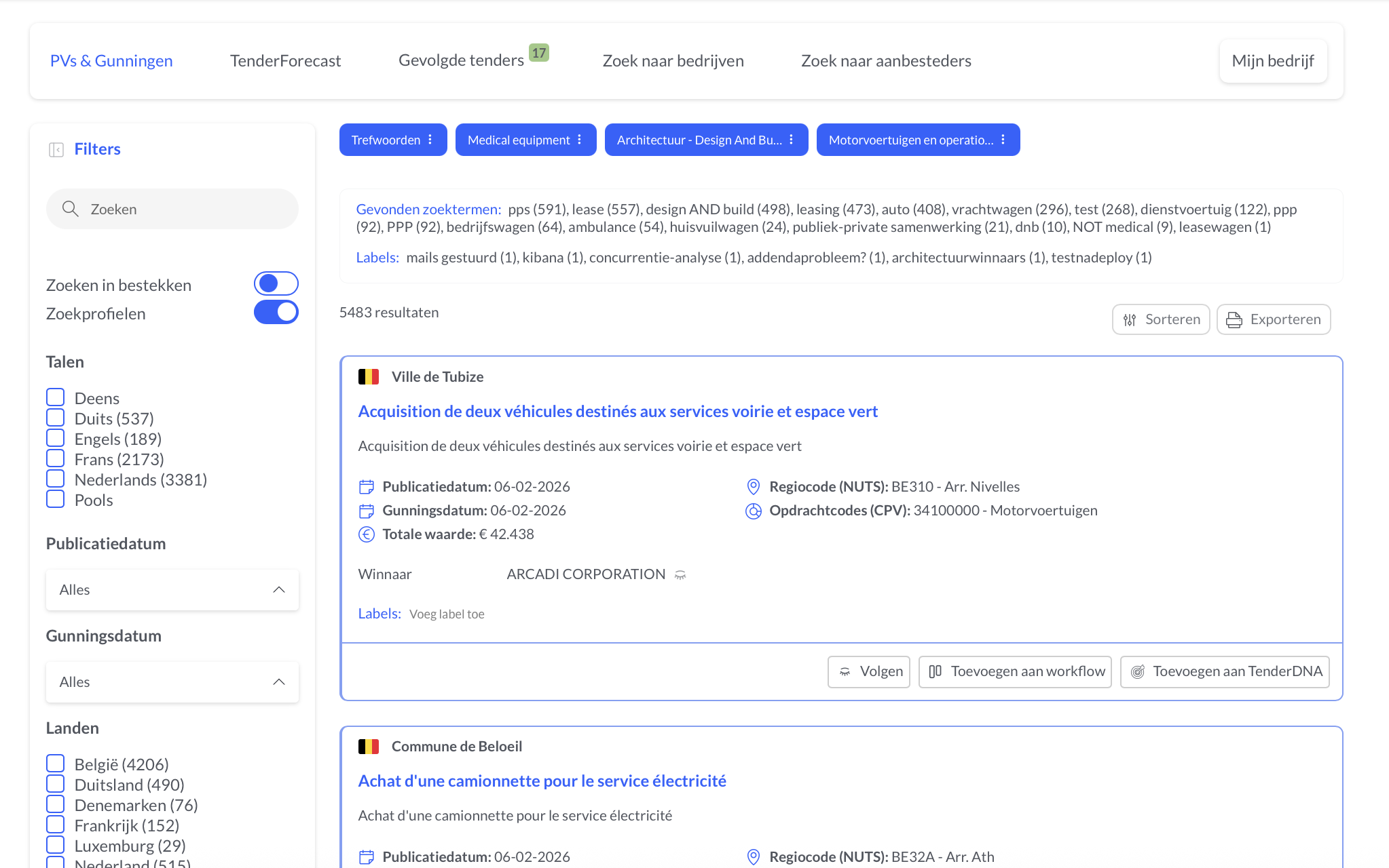 Verbali di apertura e aggiudicazioni con importi